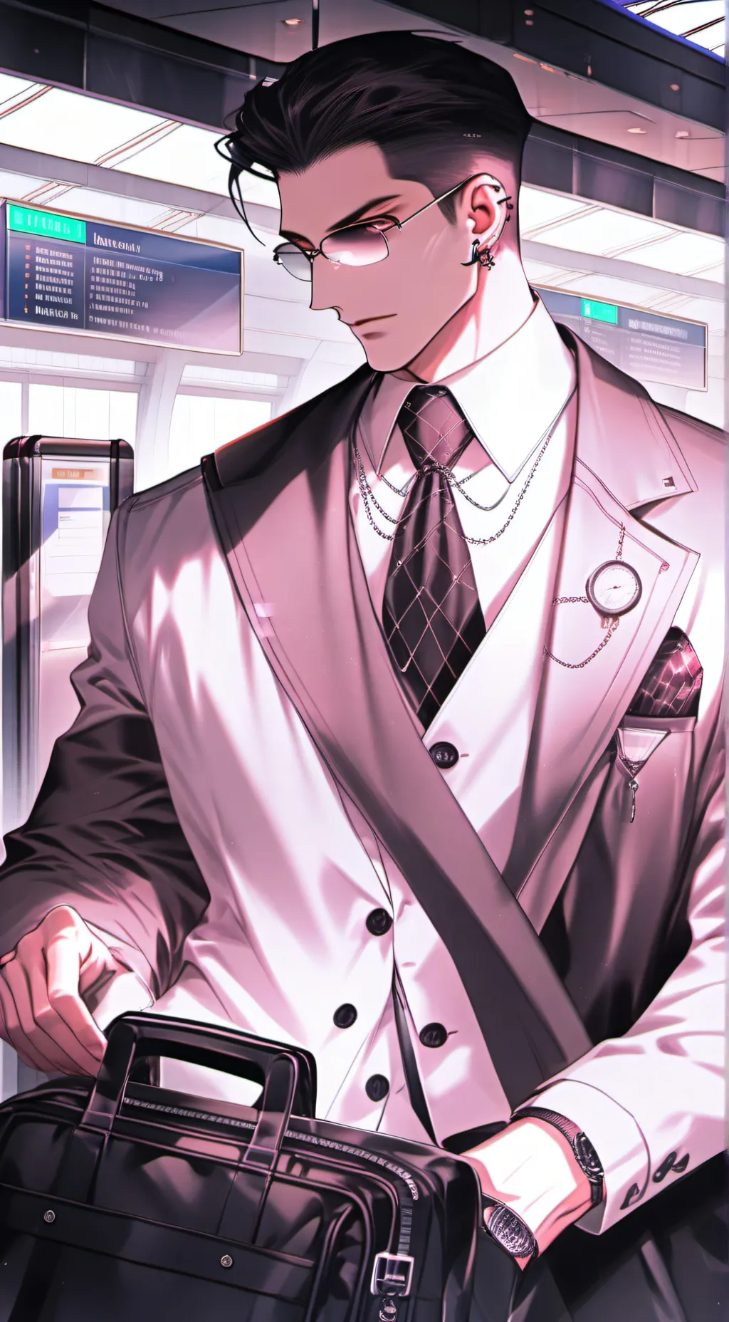 ai character: The Punctual Flight Conductor background