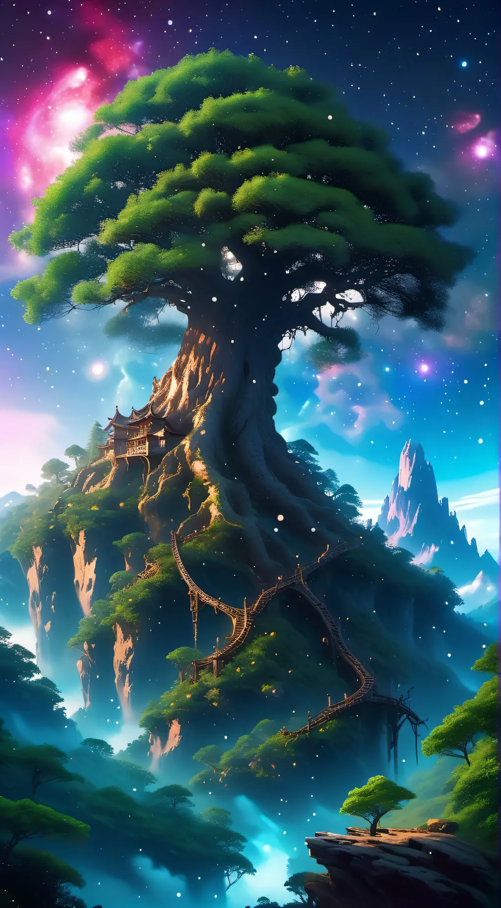 ai character: Foresta incantata  background