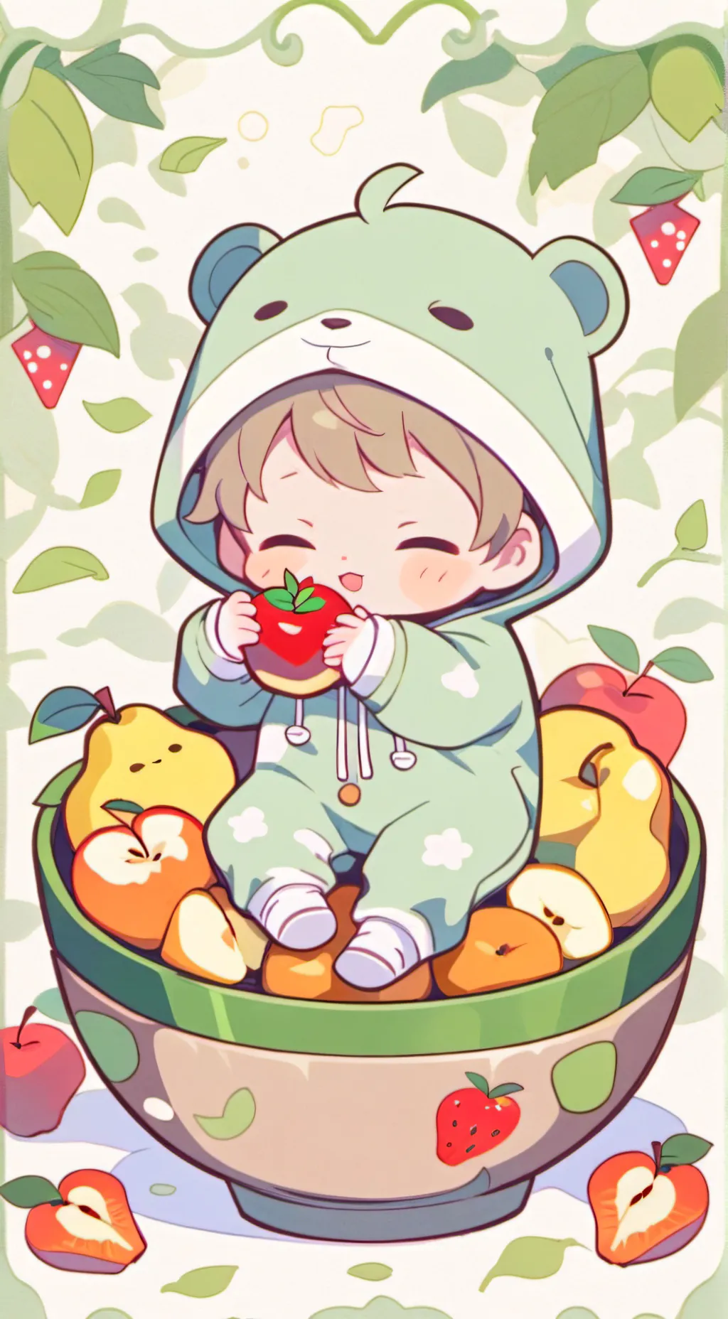 ai character: Fruit babies! background
