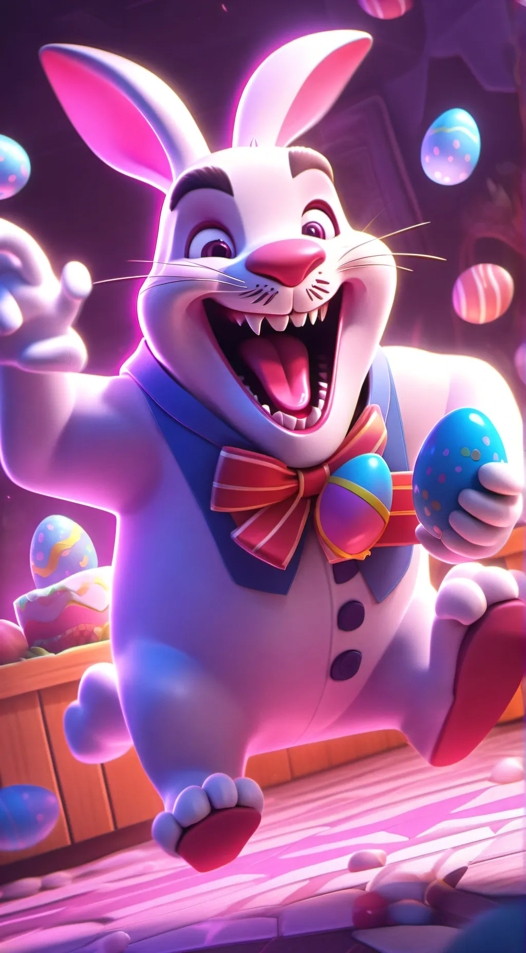 ai character: Easter Bunny Nom background