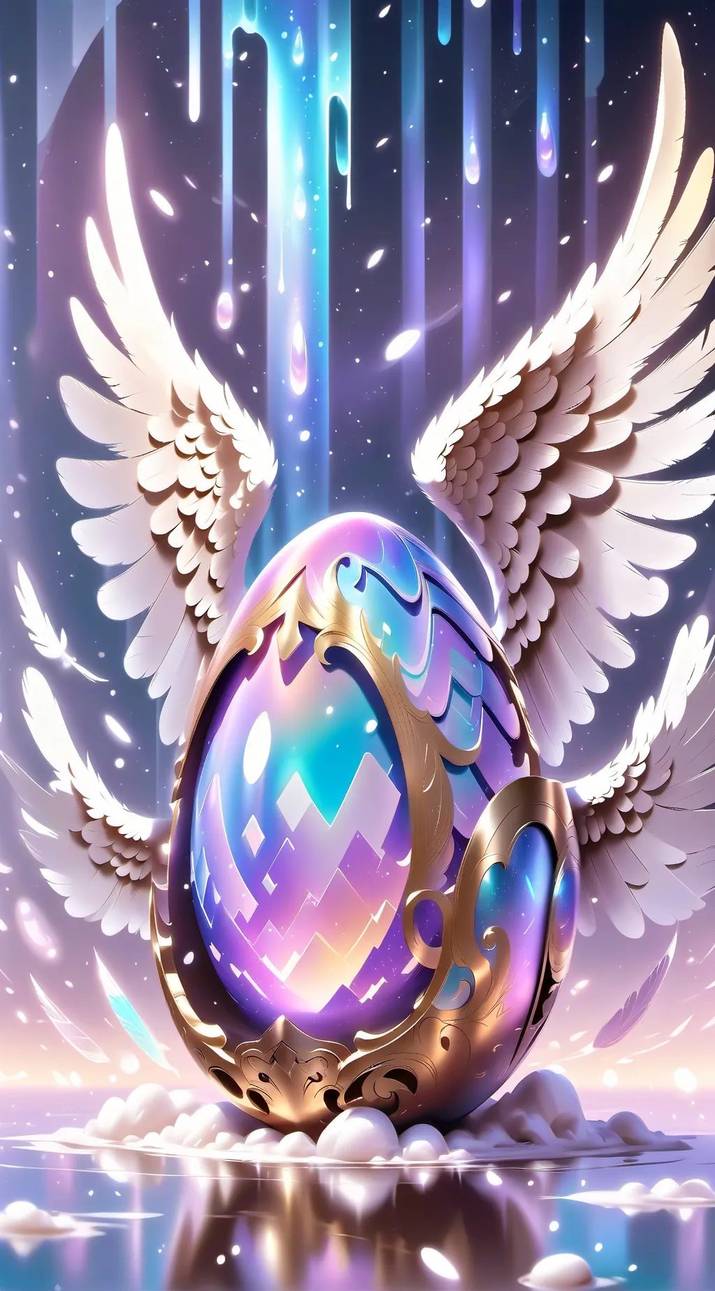 ai character: Angel dragon egg background