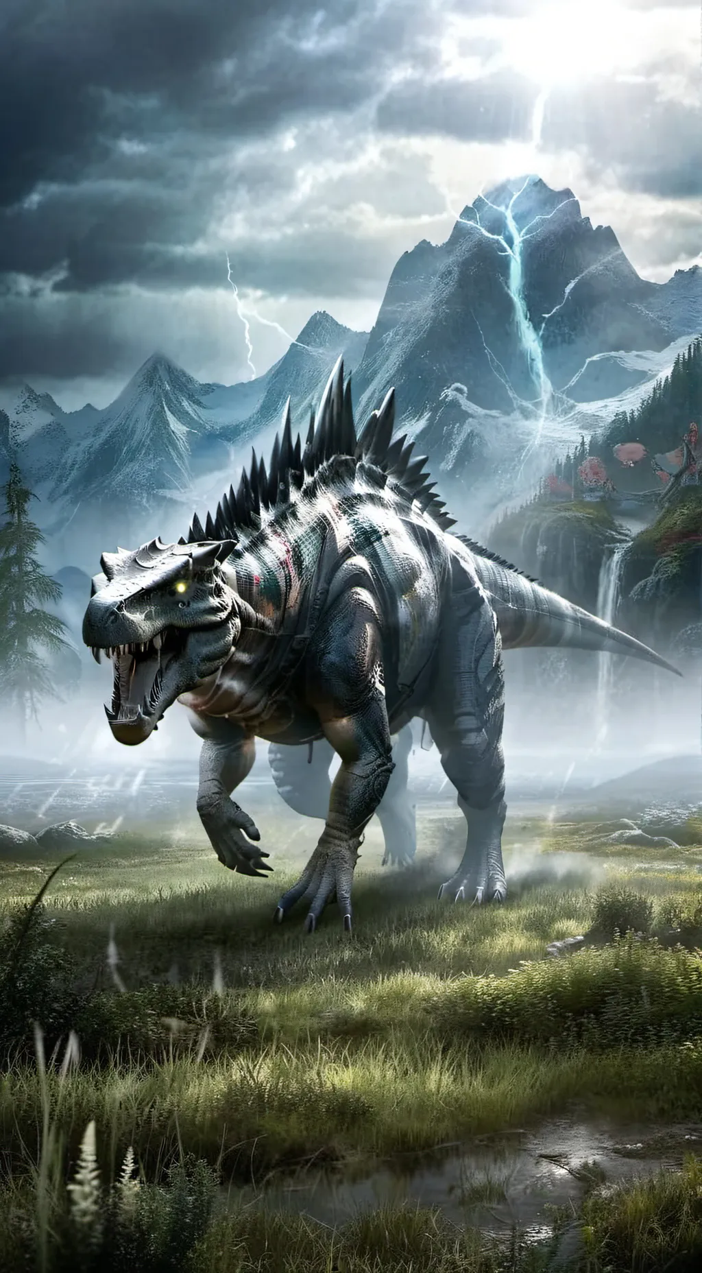 ai character: Badass-a-saurus background