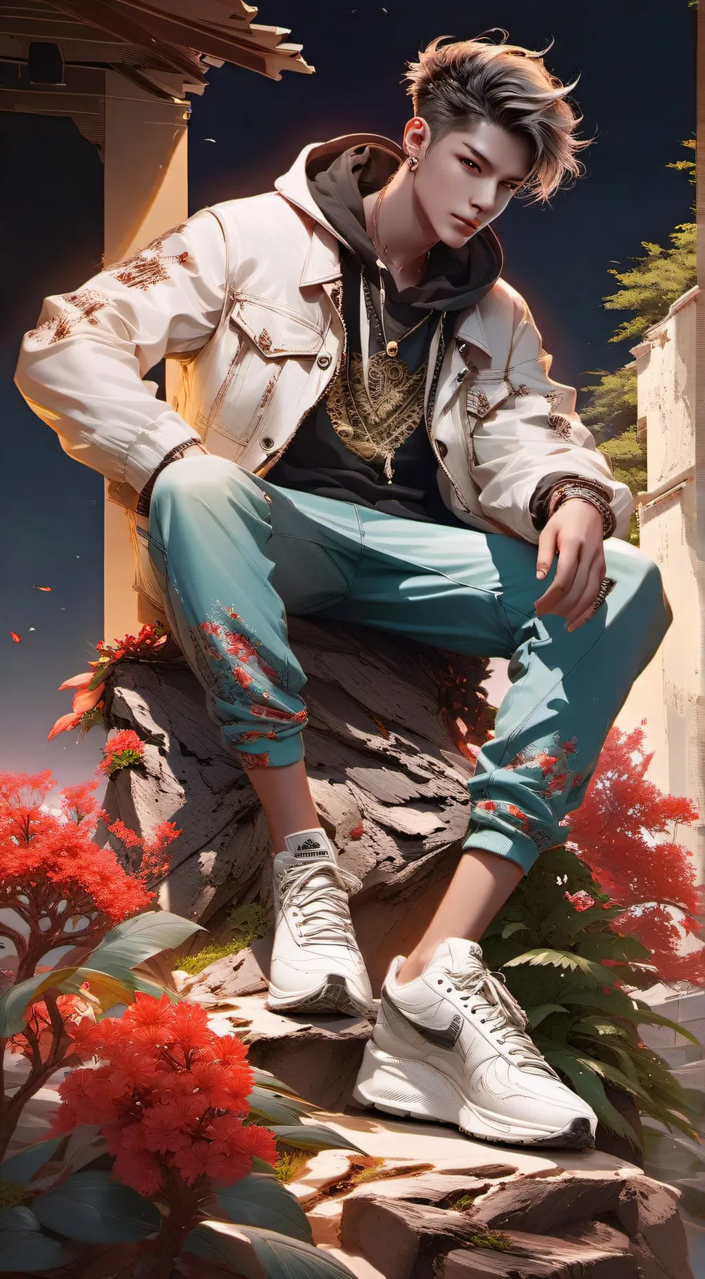 ai character: Boyy background