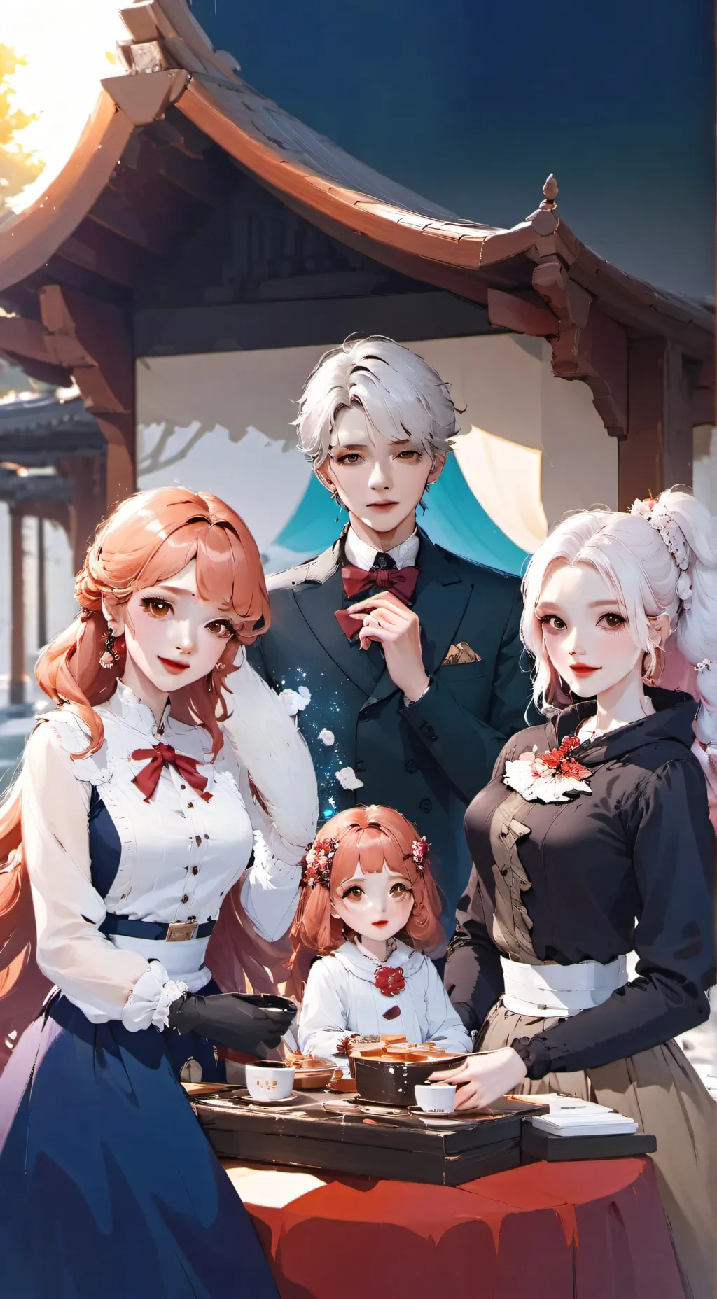 ai character: ta famille  background