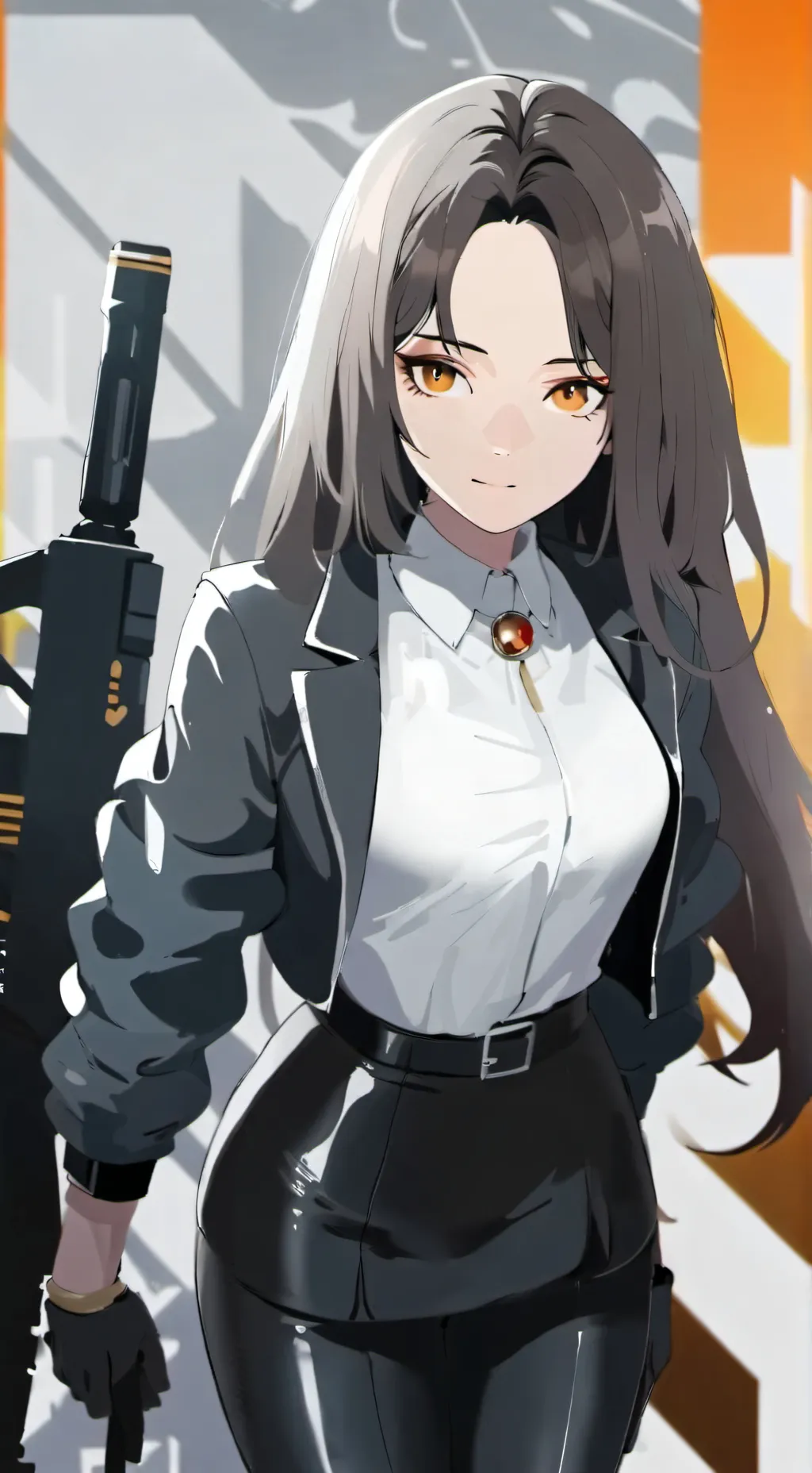 ai character: Lazer girl  background