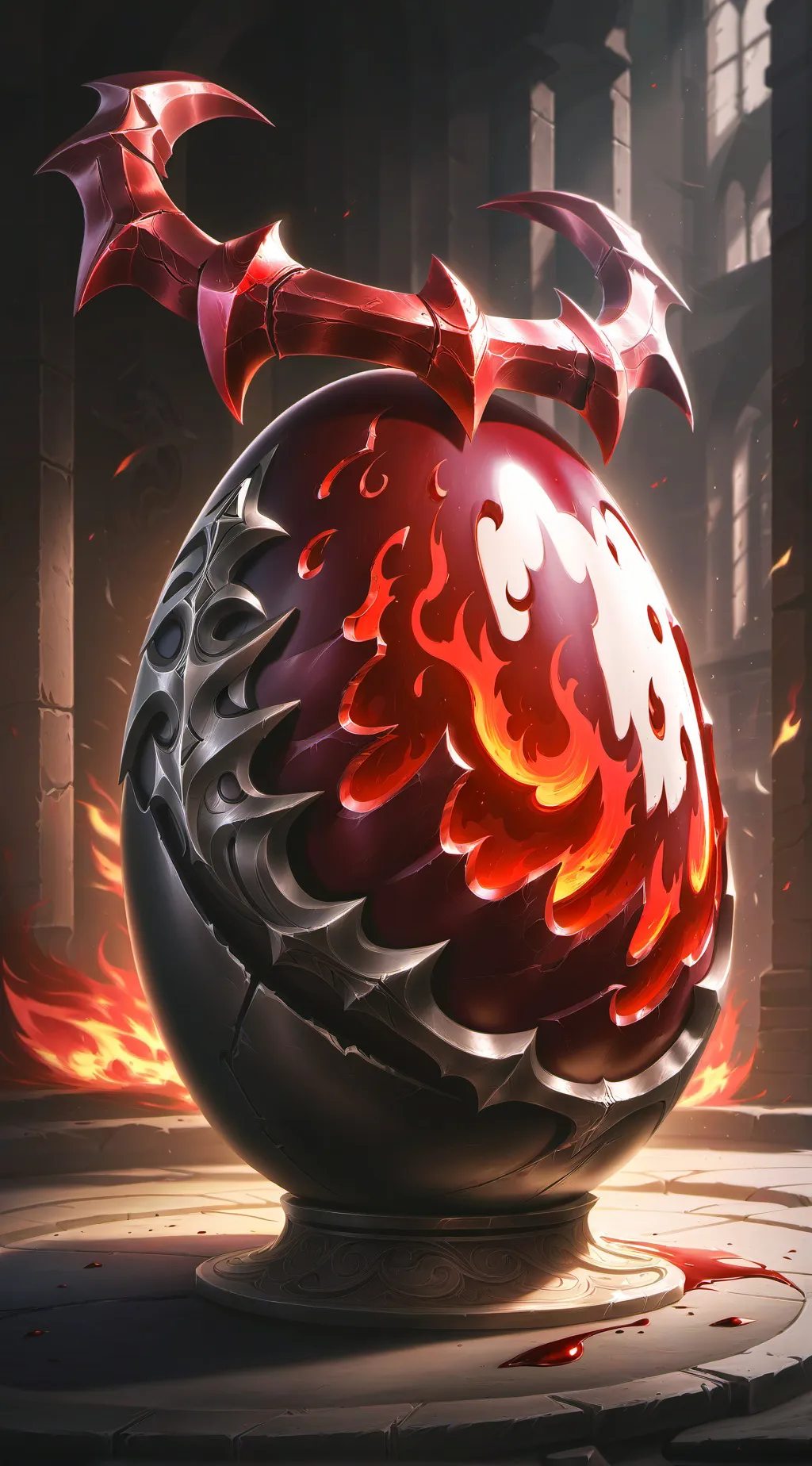 ai character: Devil dragon egg background
