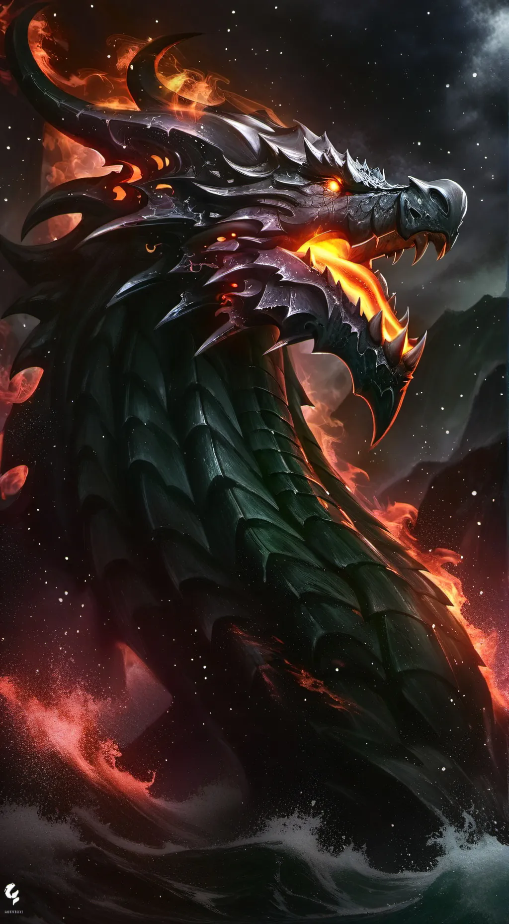 ai character: Lava background