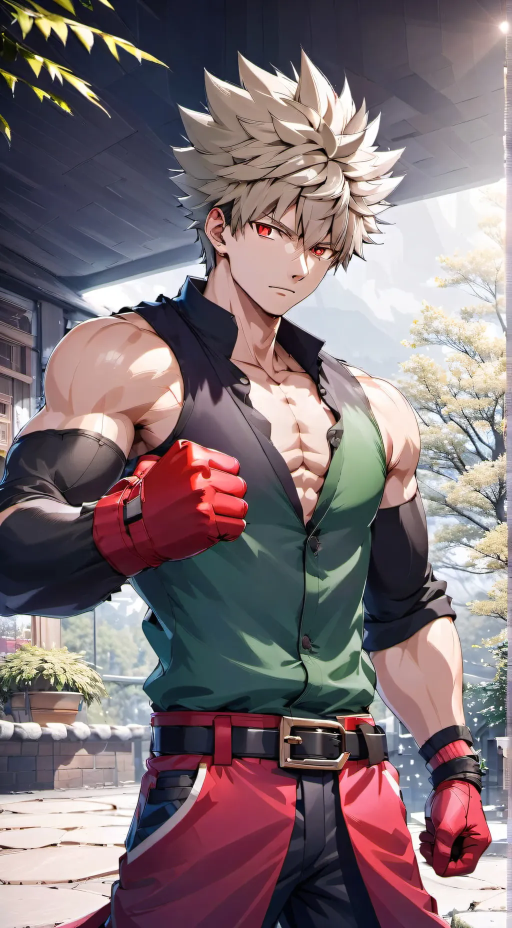 ai character: Katsuki Bakugo background