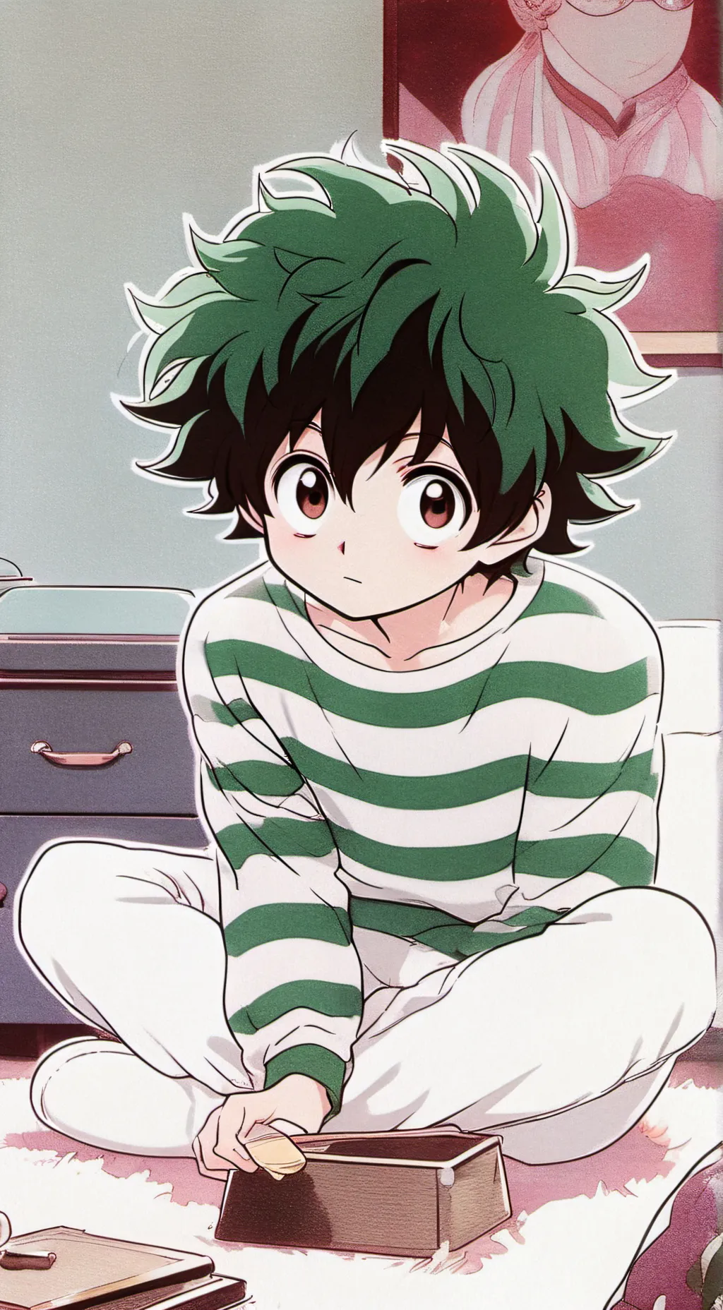 ai character: Mha deku background