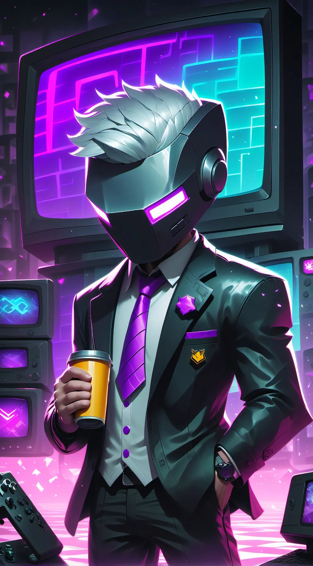 ai character: Mr puzzles(mi oc) background