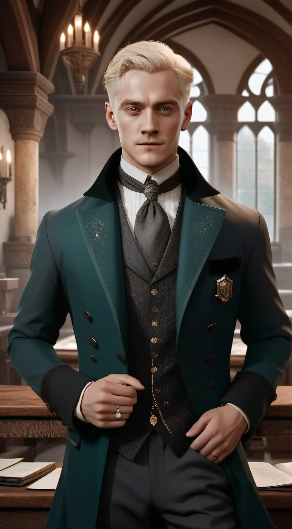 ai character: malfoy manor background
