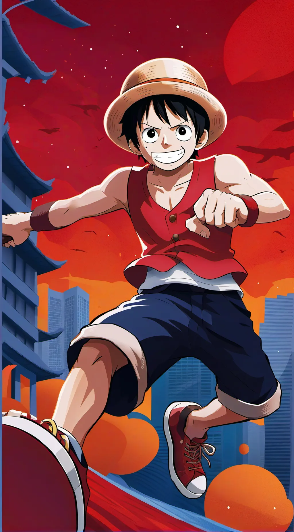 ai character: Monkey.D.Luffy background