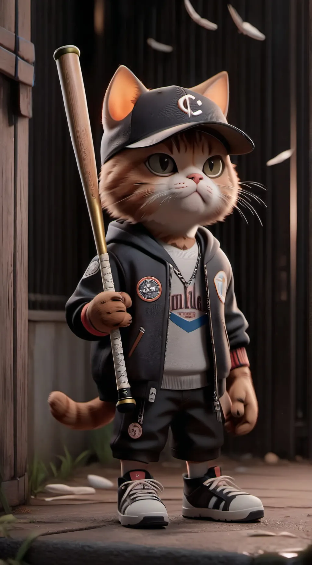 ai character: Cool cat background