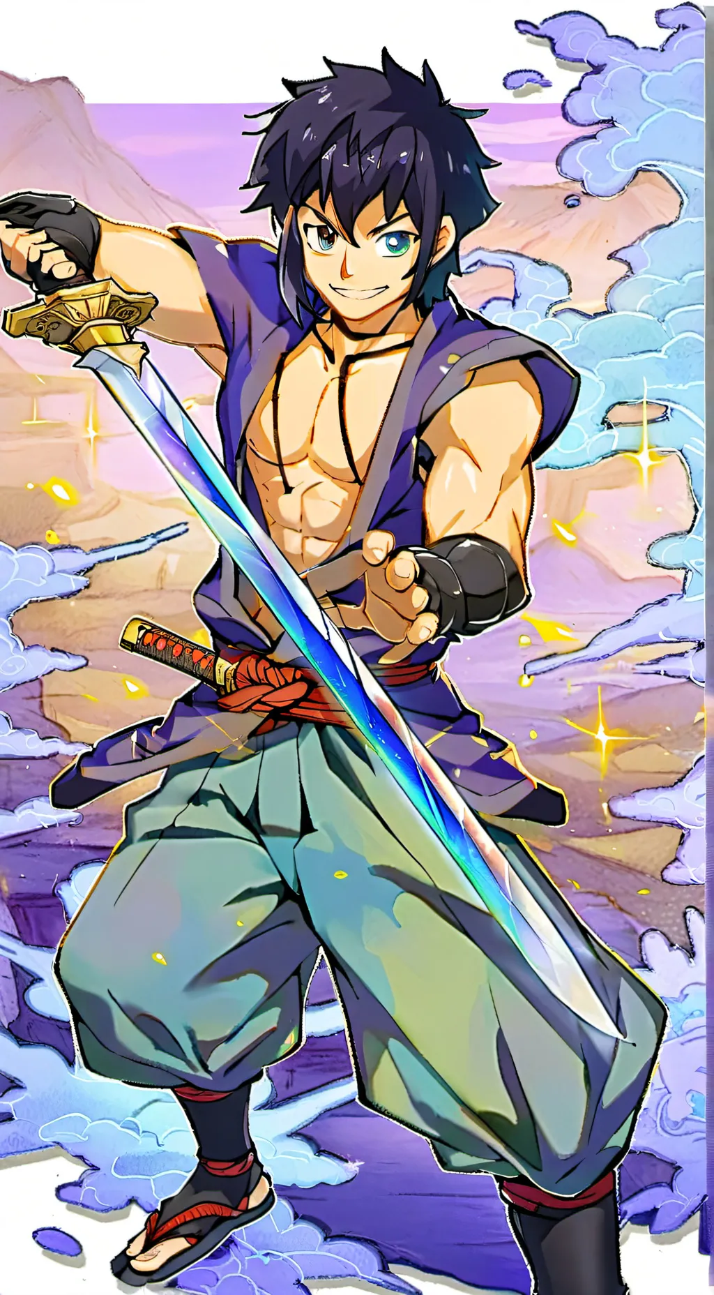 ai character: Inosuke Hashibira  background
