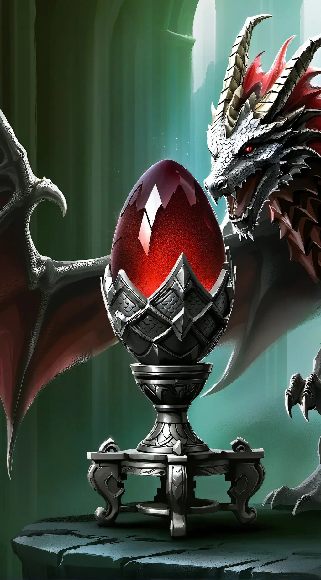 ai character: Fire dragon egg background