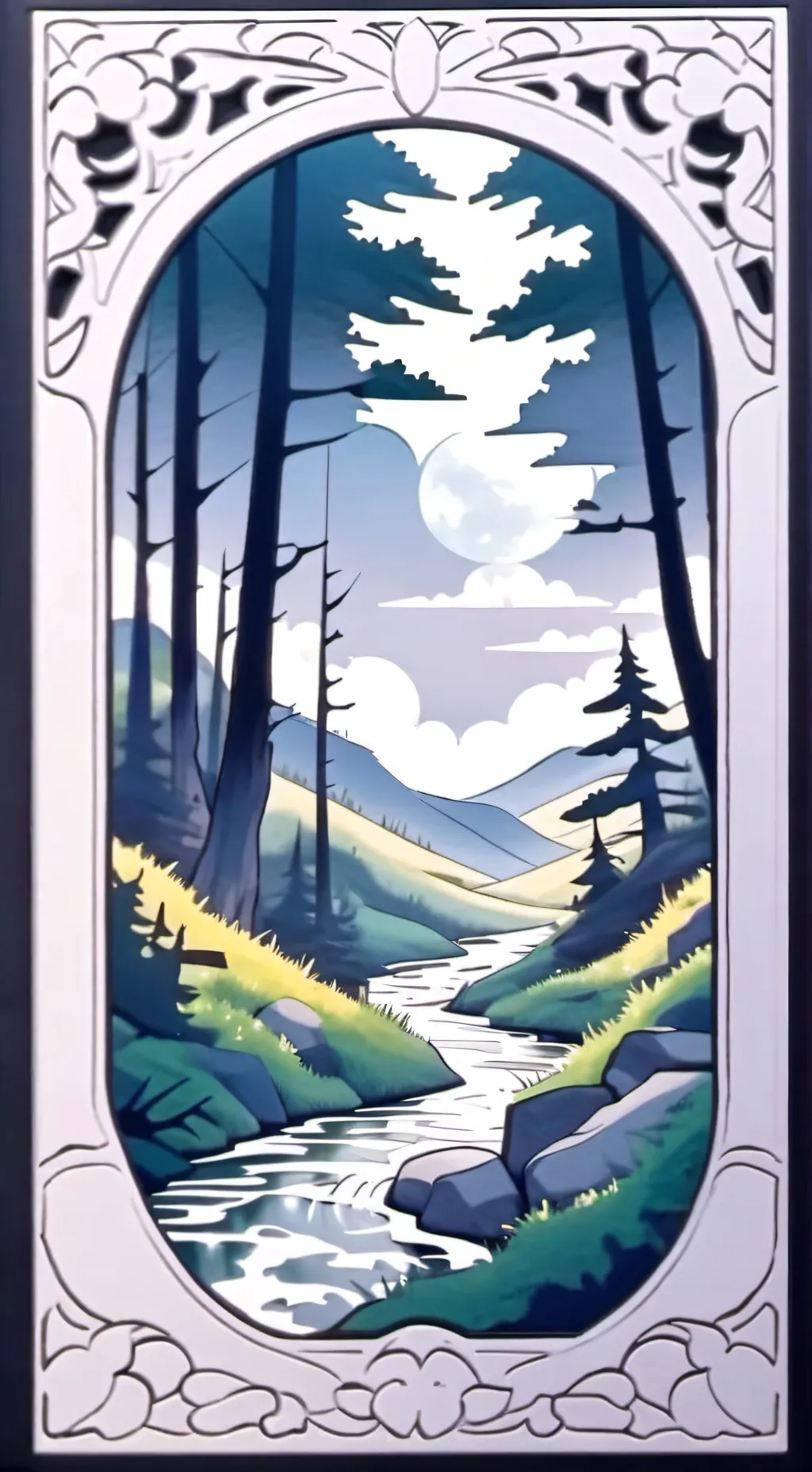 ai character: goes camping background