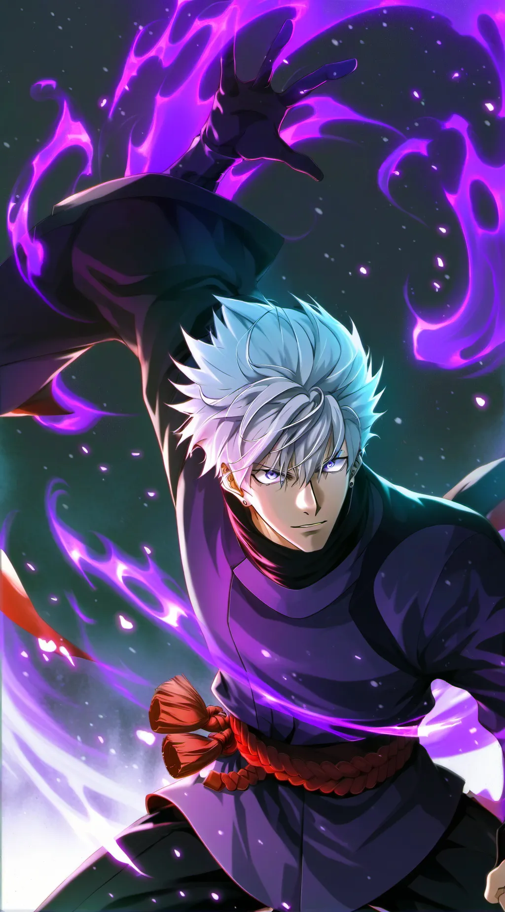 ai character: gojo vs u background