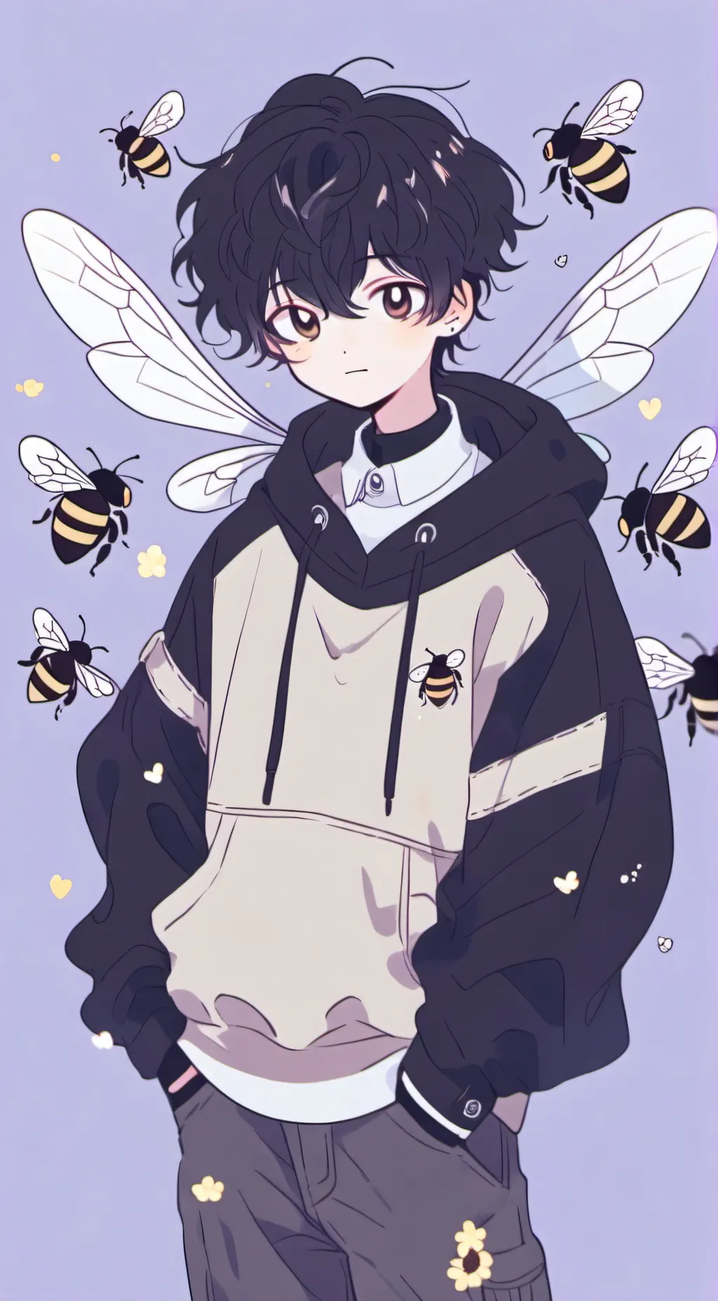 ai character: Bee boy background