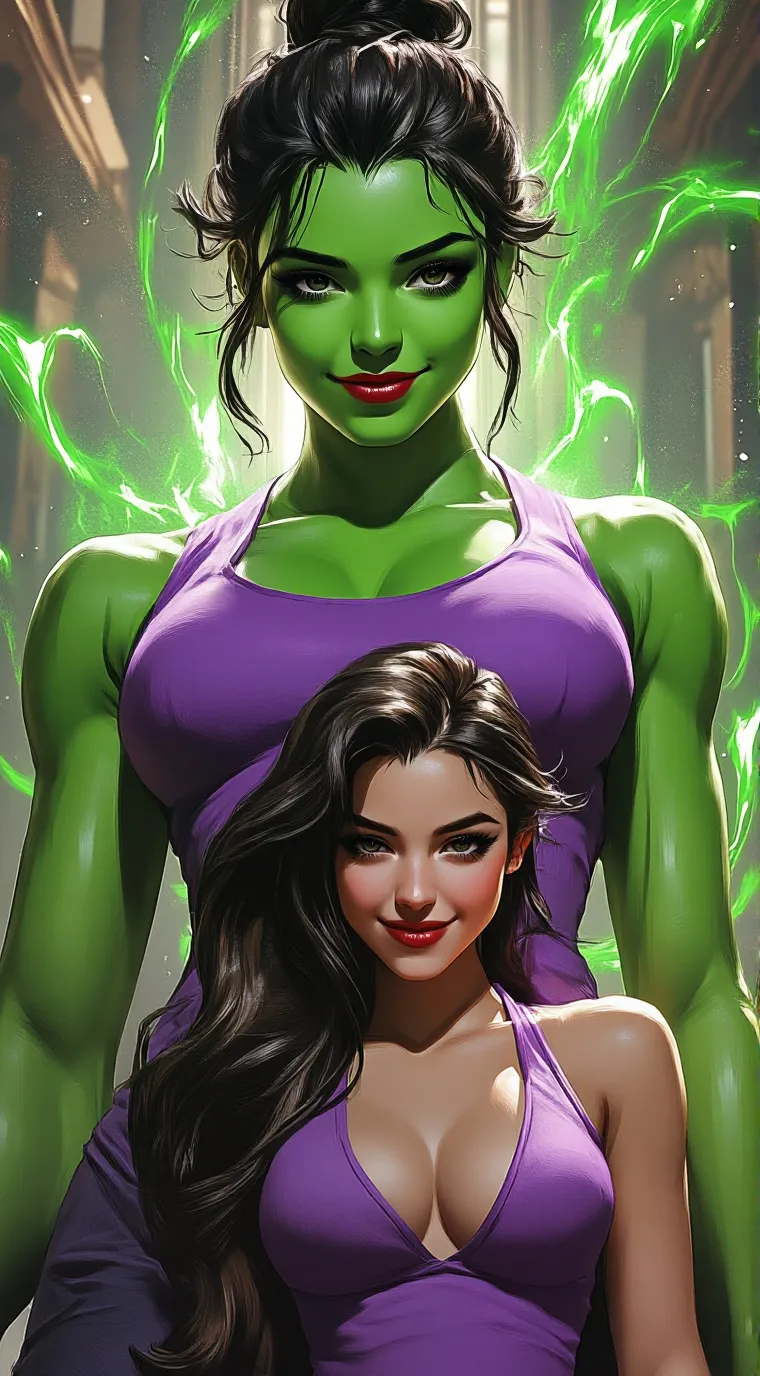 ai character: She hulk background