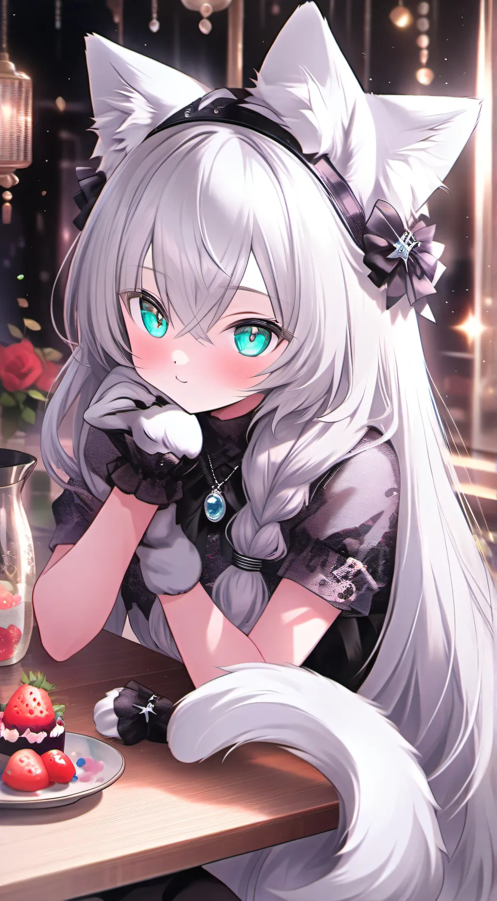 ai character: Silver Spirit Feline background