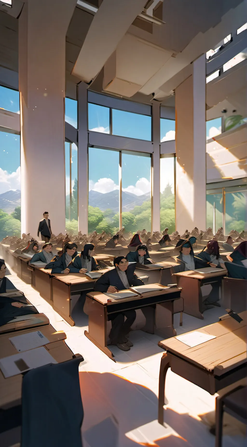 ai character: Escola Brasileira background