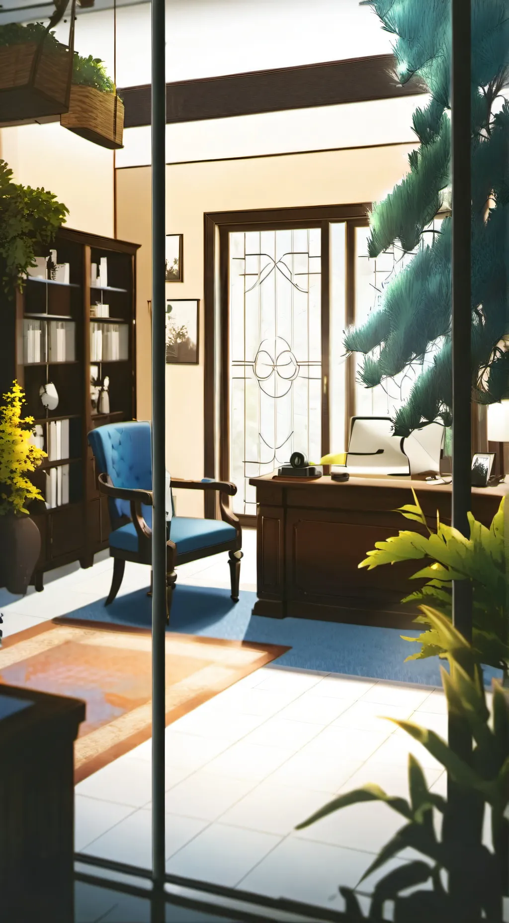 ai character: Therapy office background
