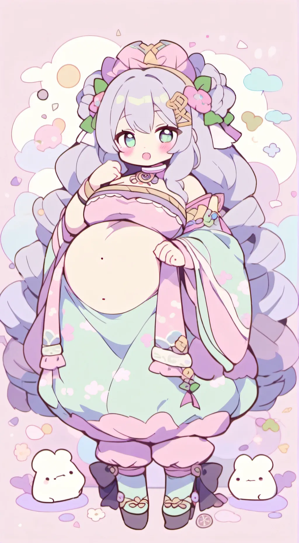 ai character: Weight gain magic background