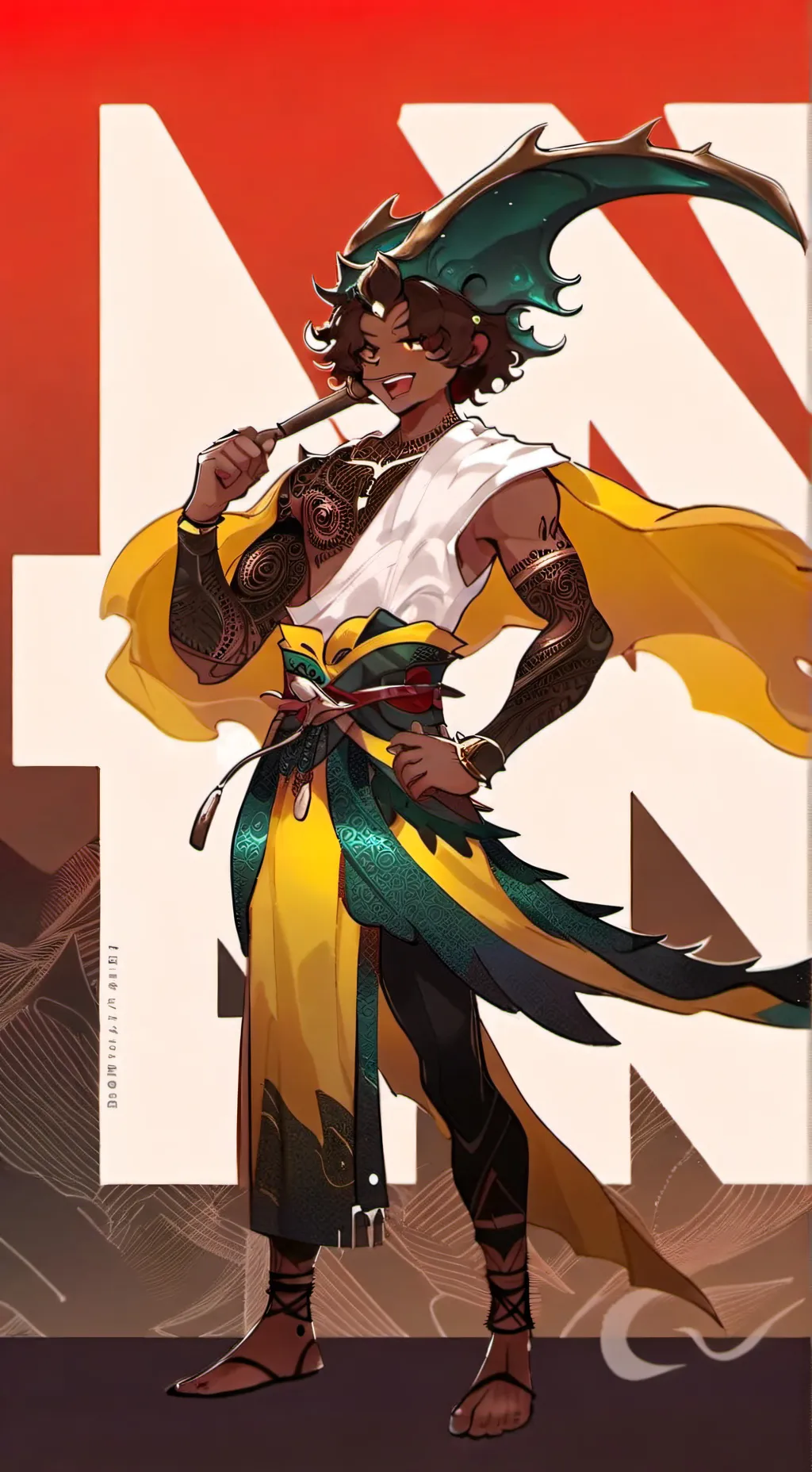 ai character: Richarlison💛💚💙 background