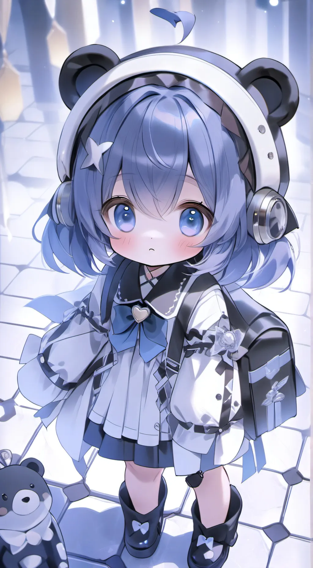 ai character: indigo background