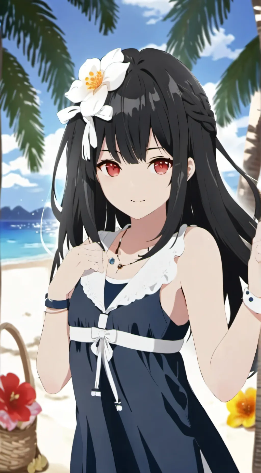 ai character: 🪷Kny beach🪷 background