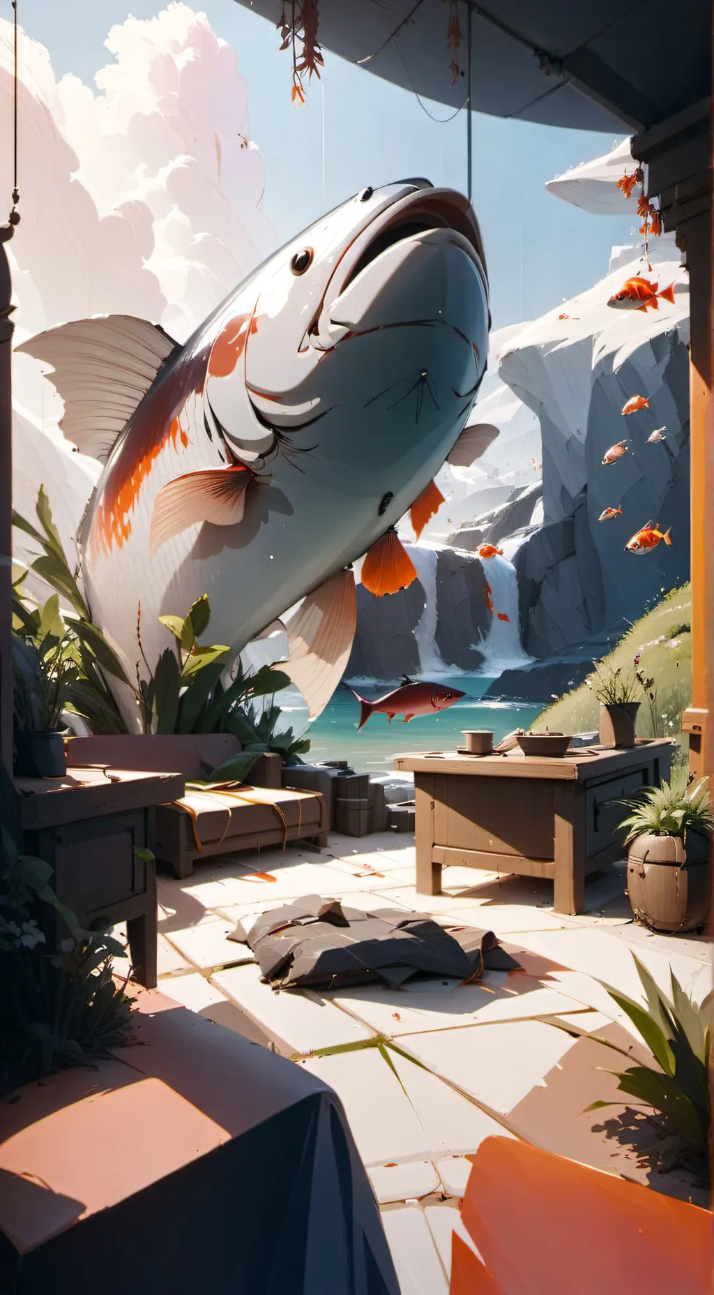 ai character: fish infection background