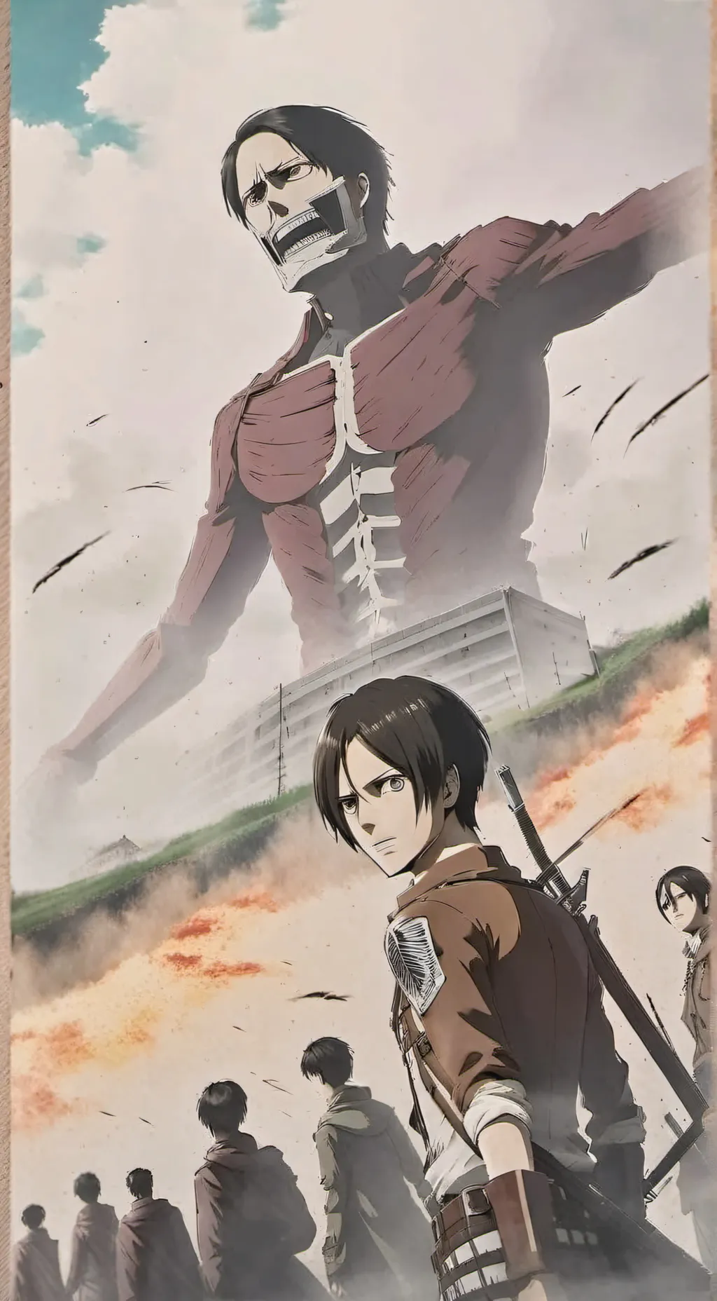 ai character: AOT MOVIE  background