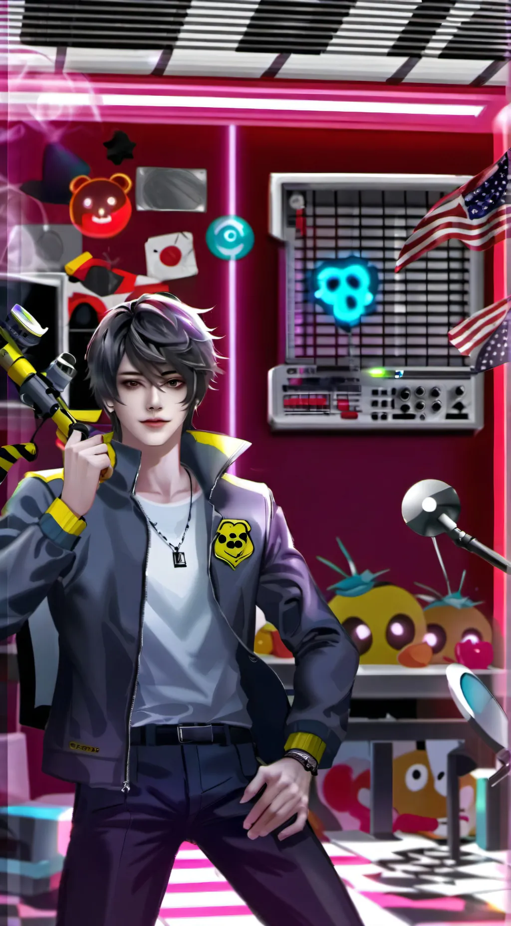 ai character: PietroGamerFnaf3  background