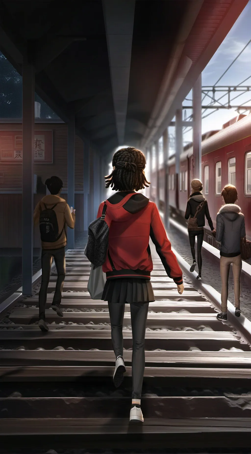 ai character: Katie and friends background