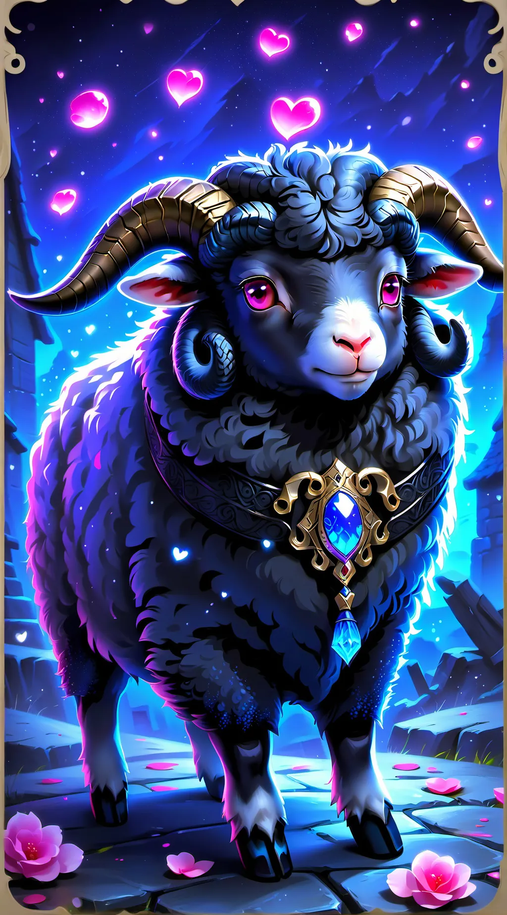 ai character: Into obsidian maue background