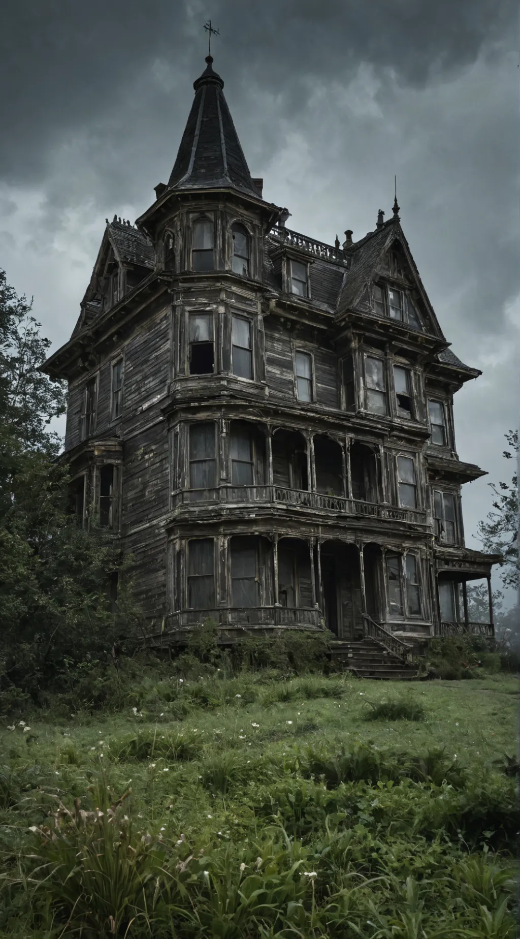 ai character: Crk haunted house background