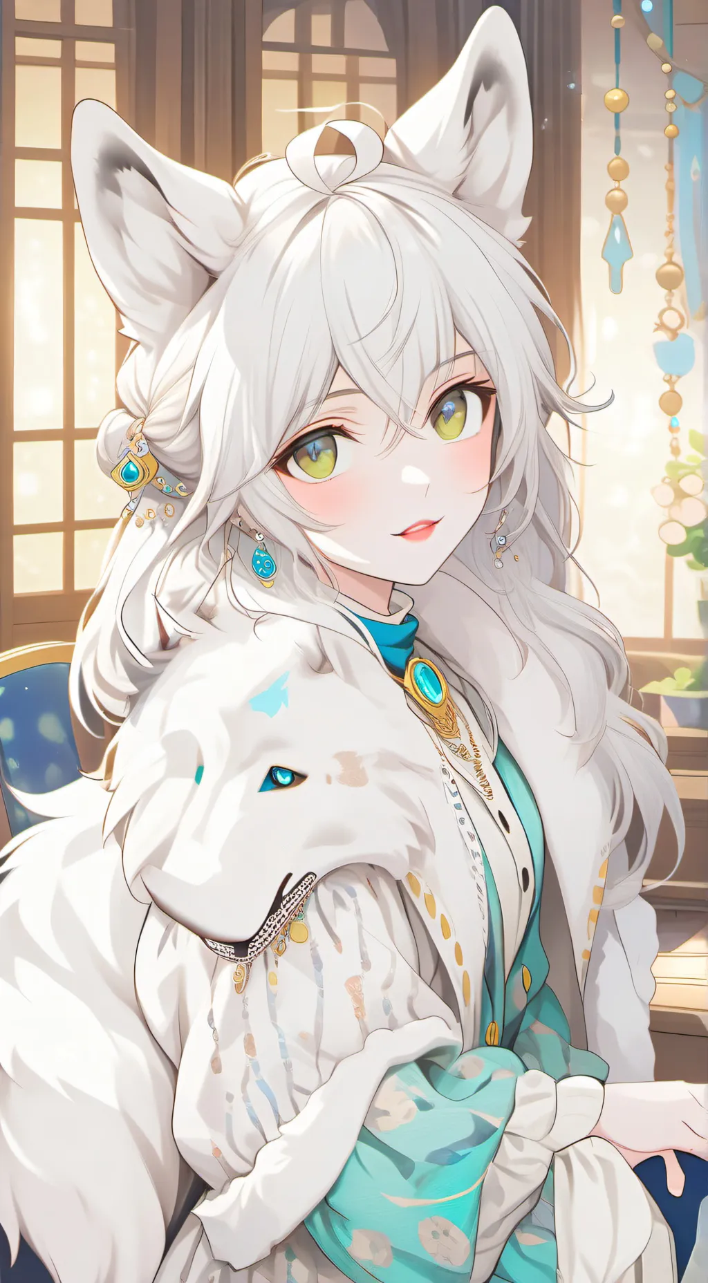 ai character: Spirit of Luna Lobo background