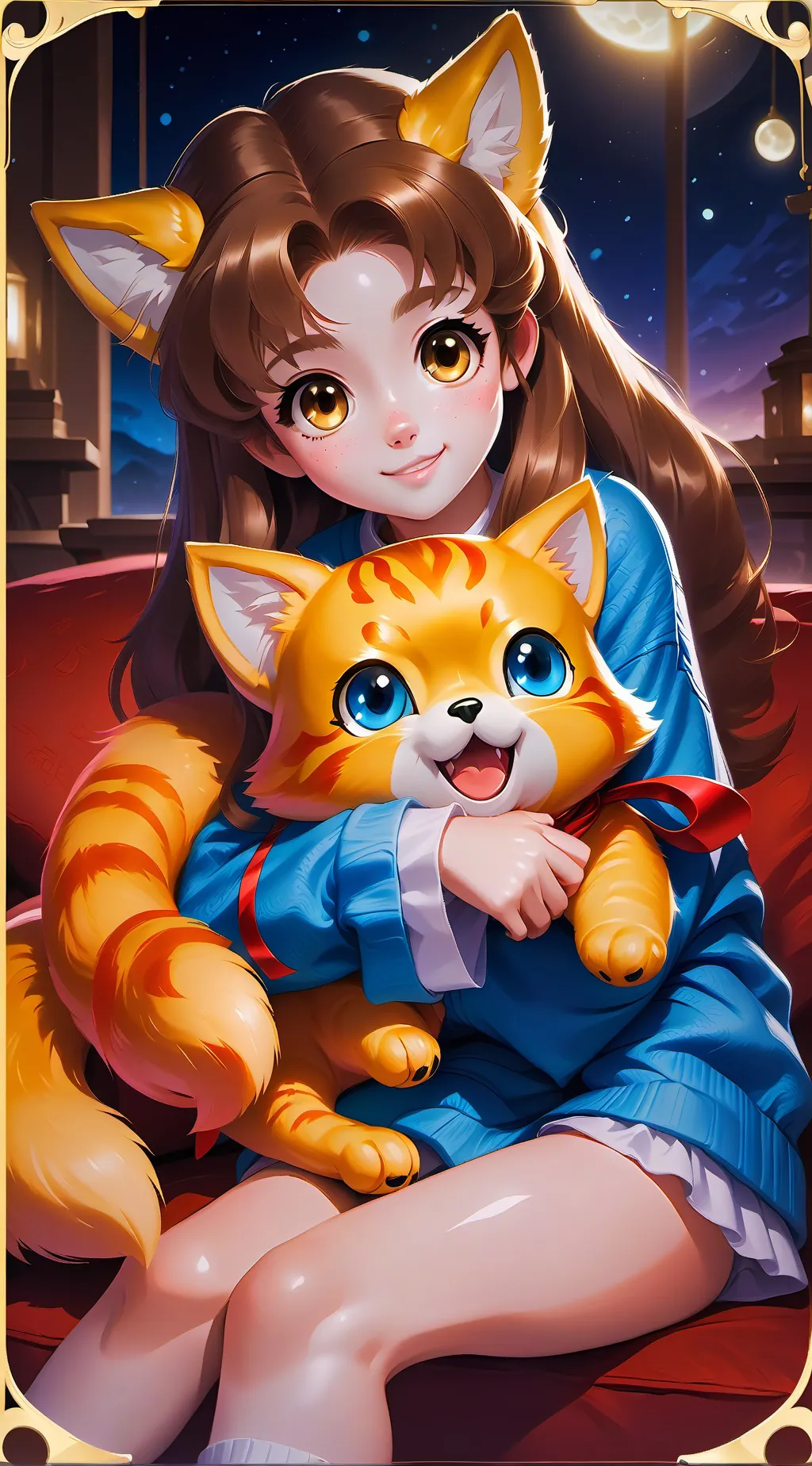 ai character: Lily the Golden Ca background