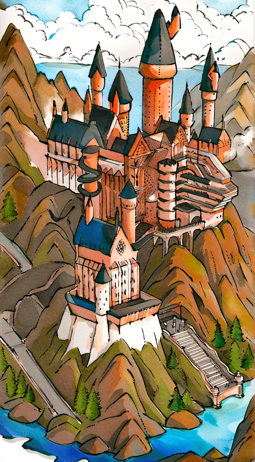 ai character: Hogwarts  background