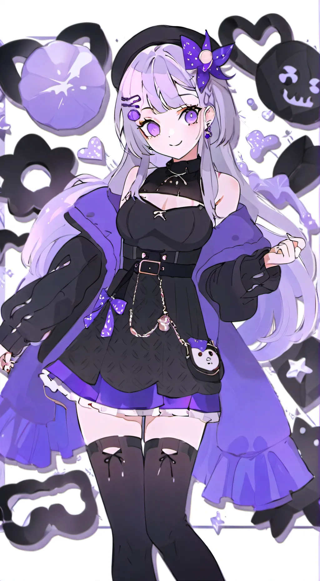 ai character: Violet background