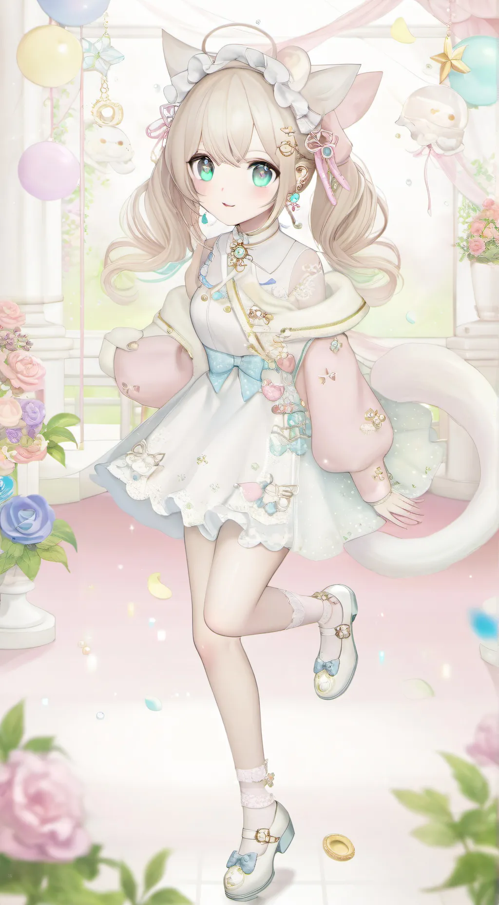 ai character: girl infect background