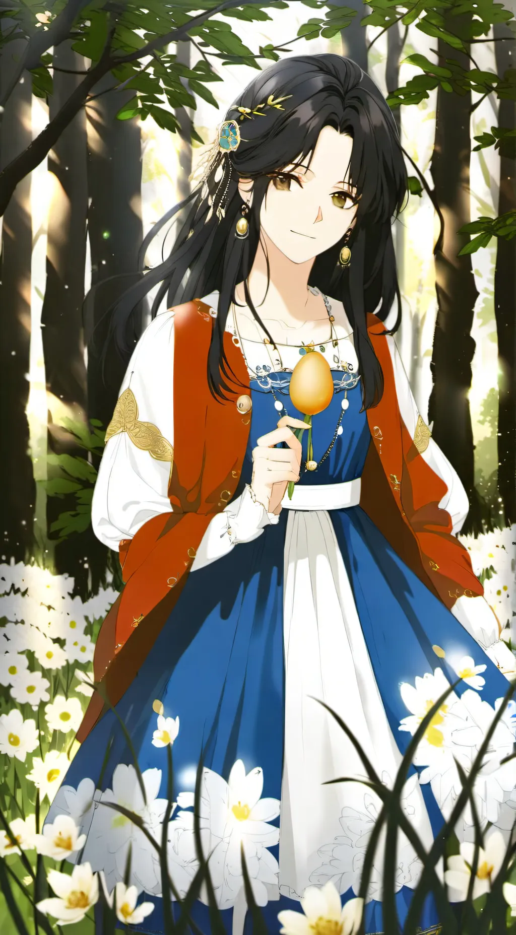 ai character: easter color egg background