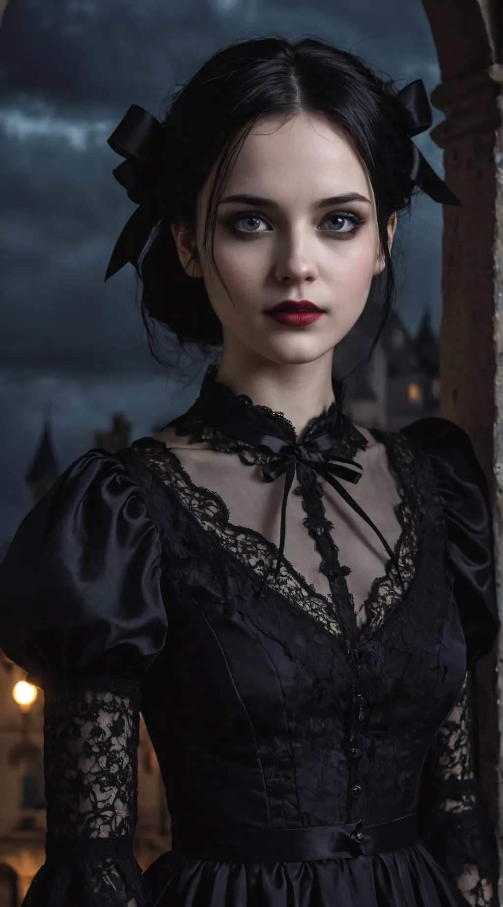 ai character: Wednesday Addams background