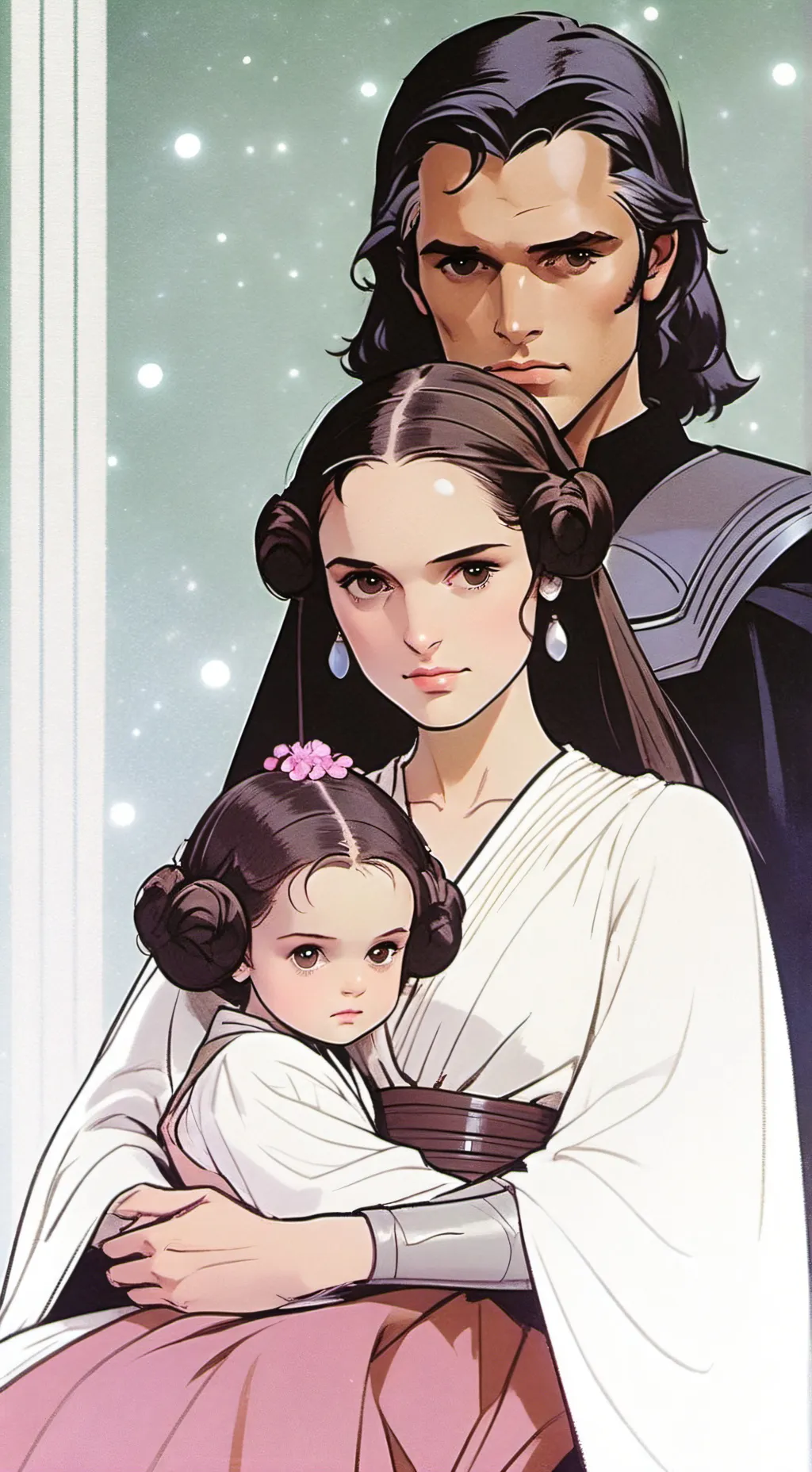ai character: padme Anakin zoie  background