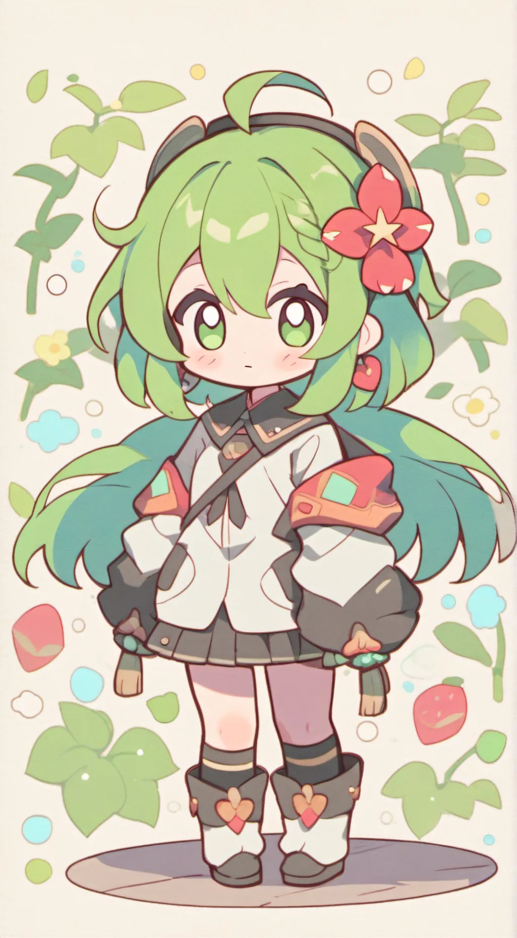ai character: smiling disease  background