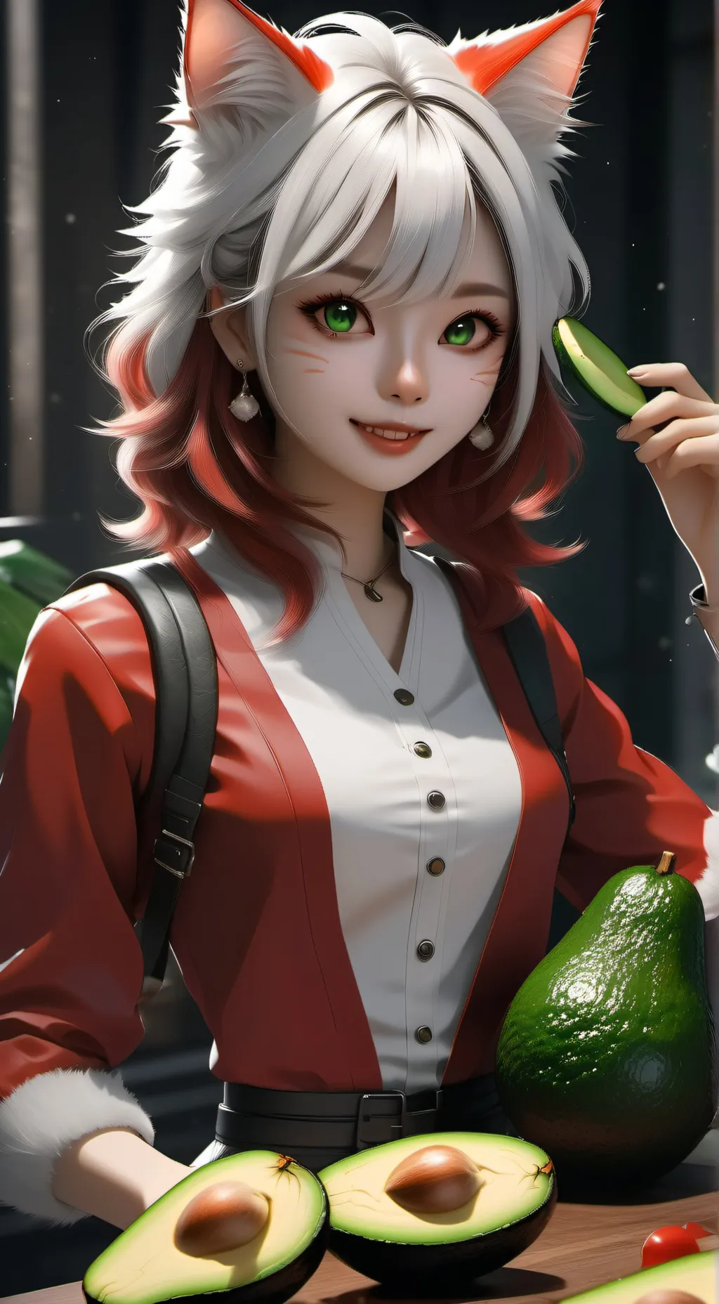 ai character: Avocado-Spirit Pur background
