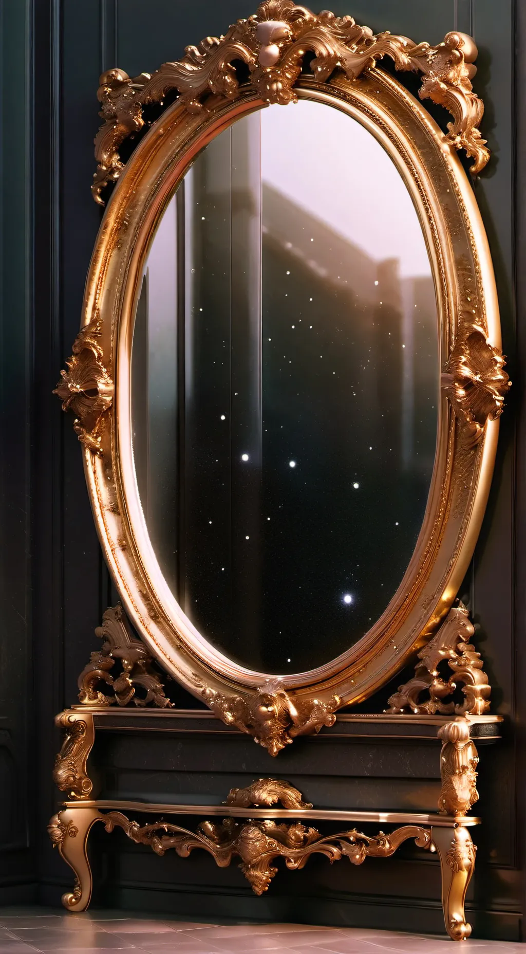 ai character: scary mirror background