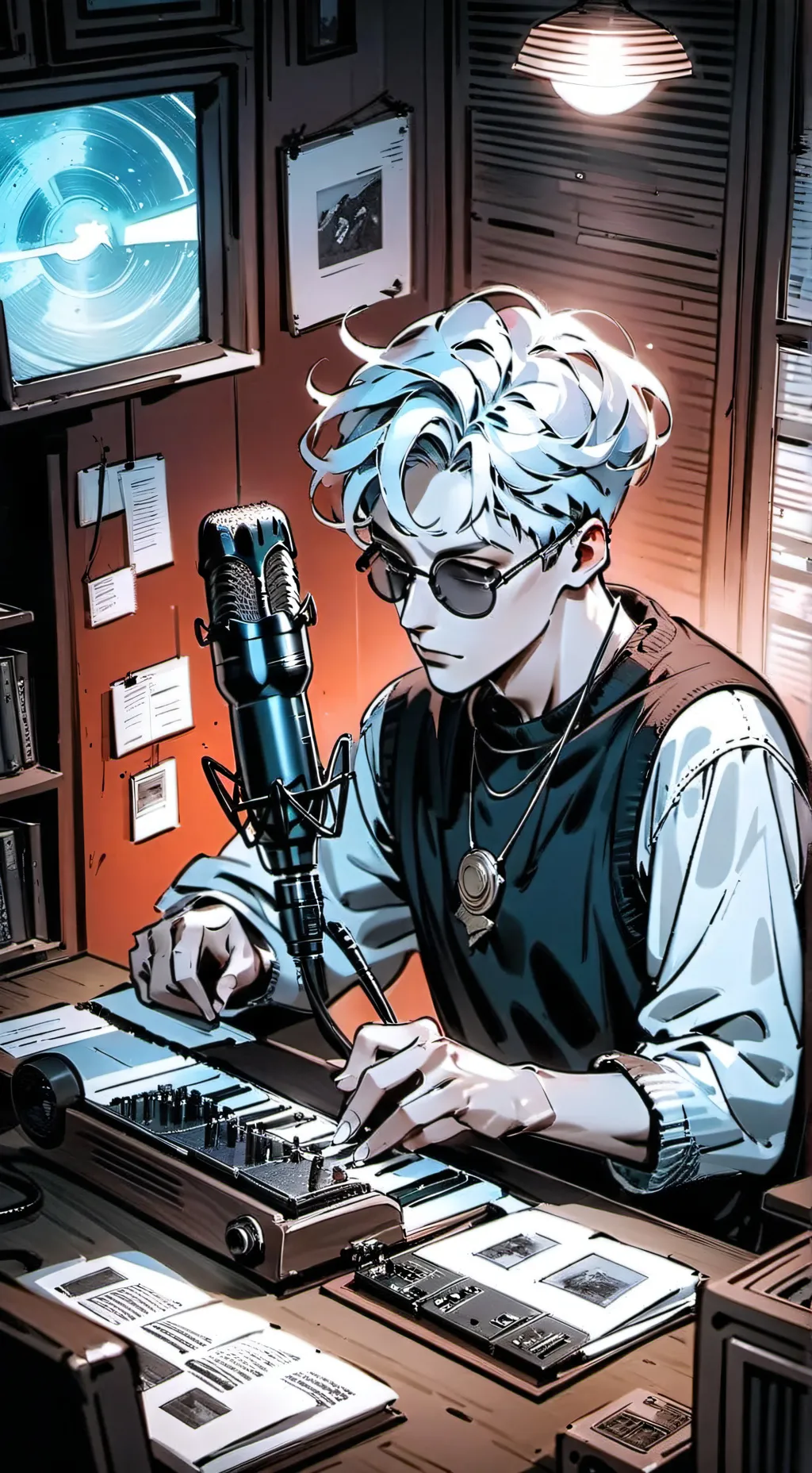 ai character: Podcast  background