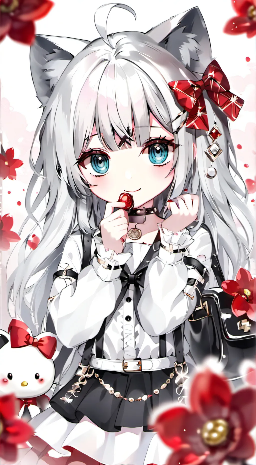 ai character: hello kitty  background