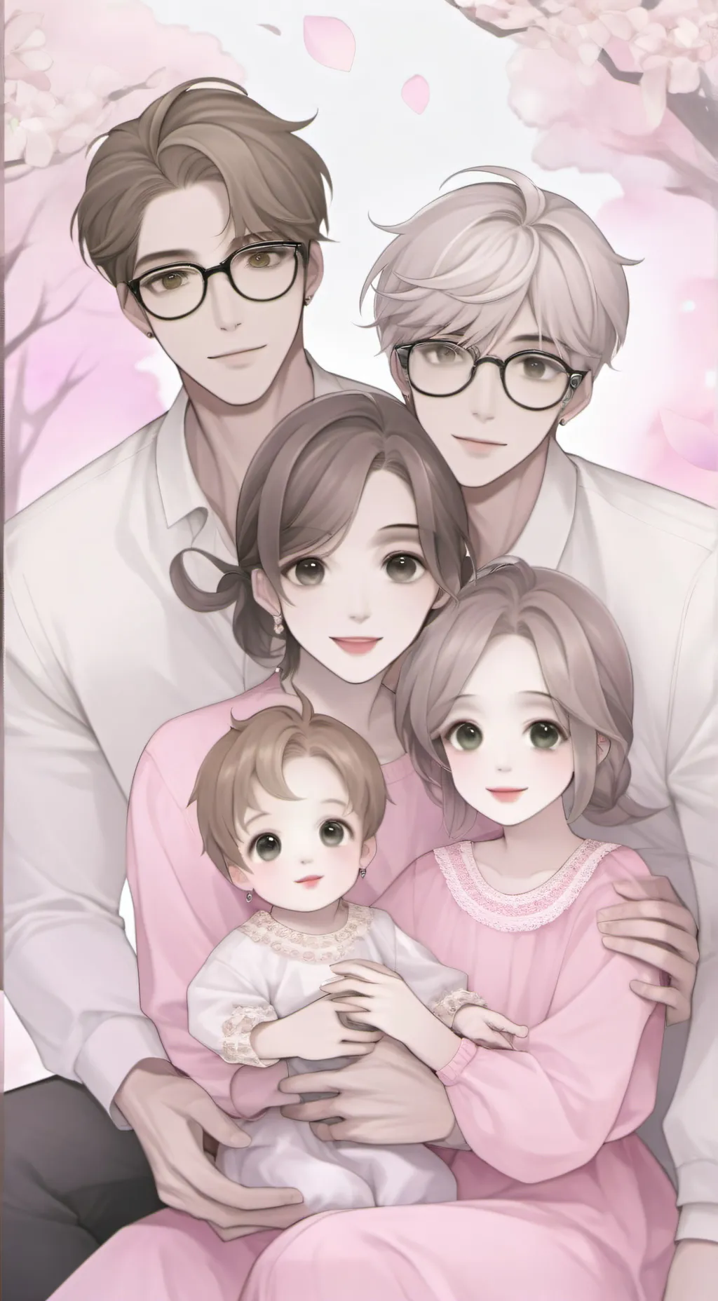 ai character: ✨️family of 5💕 background